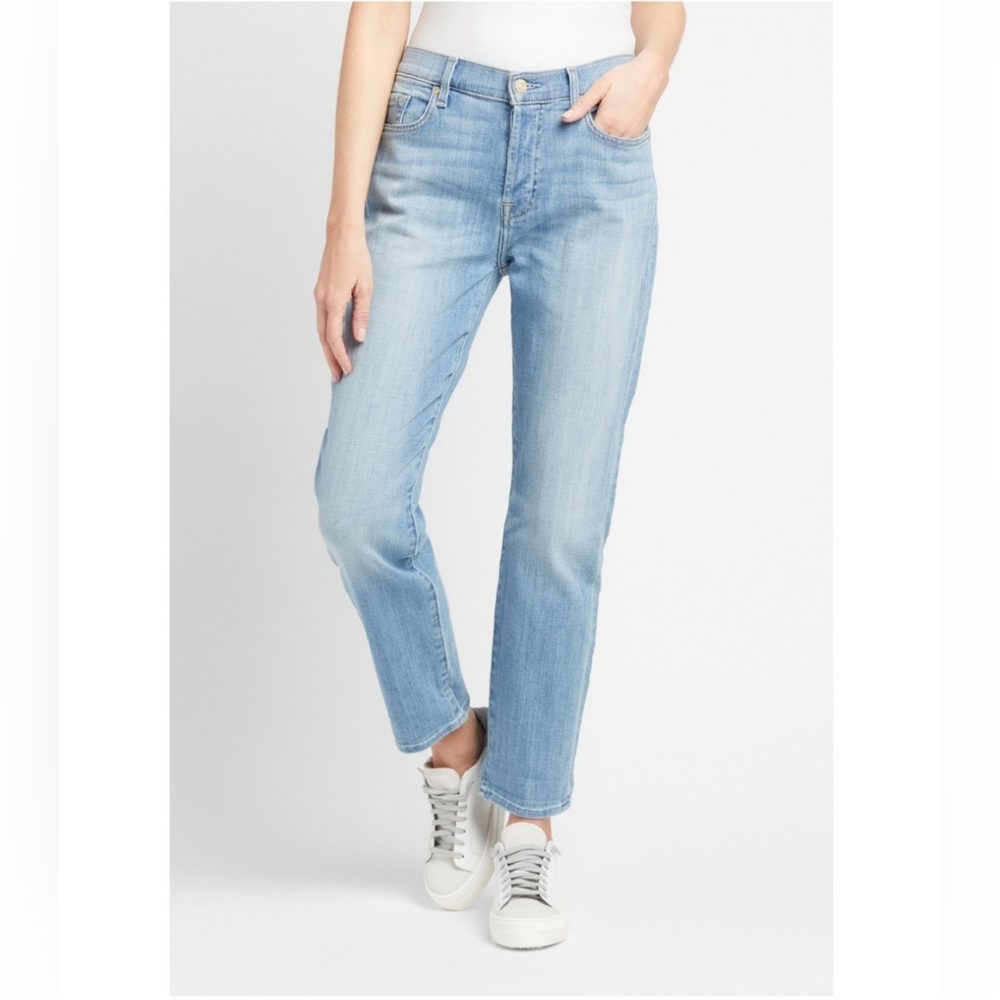 7 For All Mankind Blue Josefina Straight Leg Jeans 26